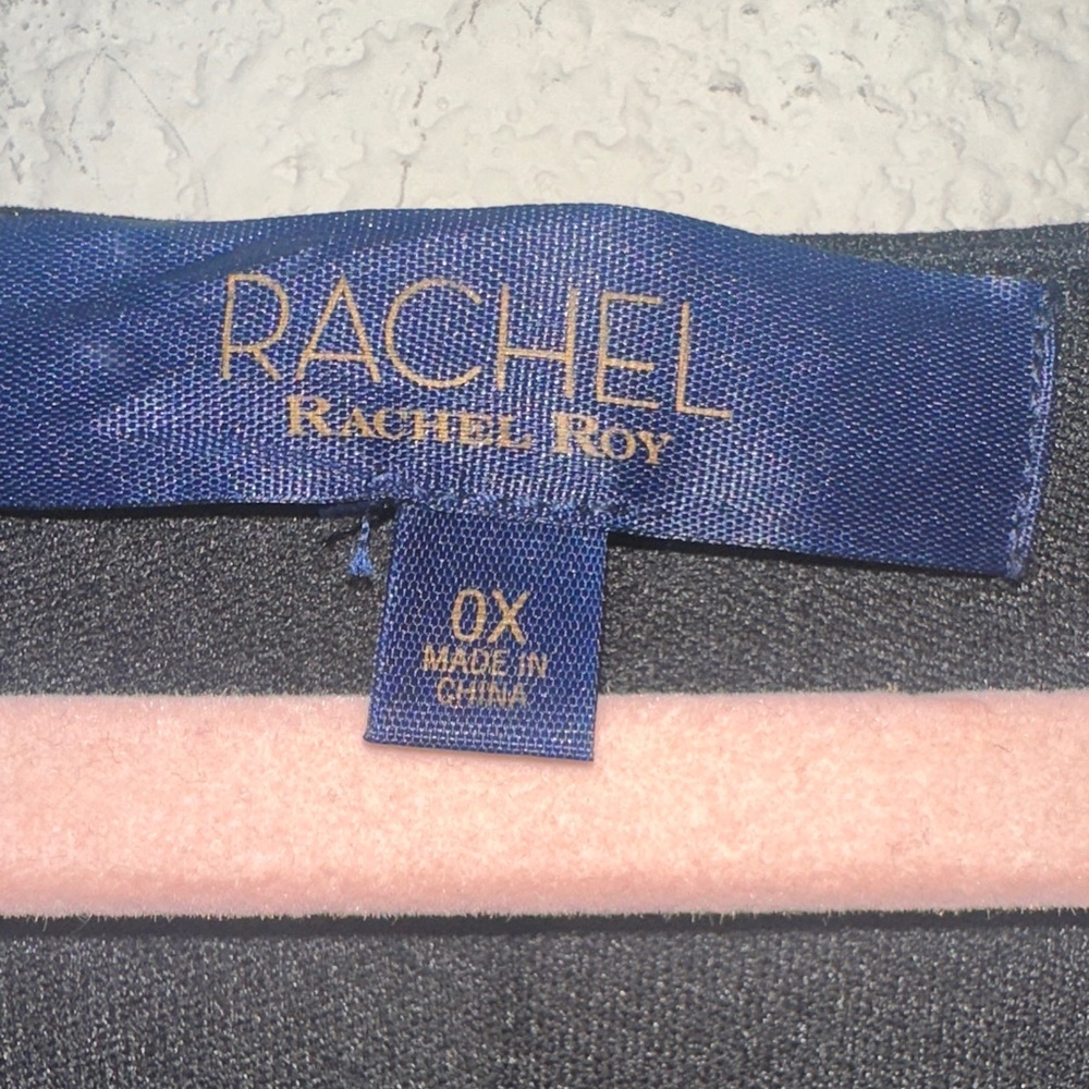 RACHEL Rachel Roy Black Midi Dress with Purple Floral Accents - Picture 5 of 9